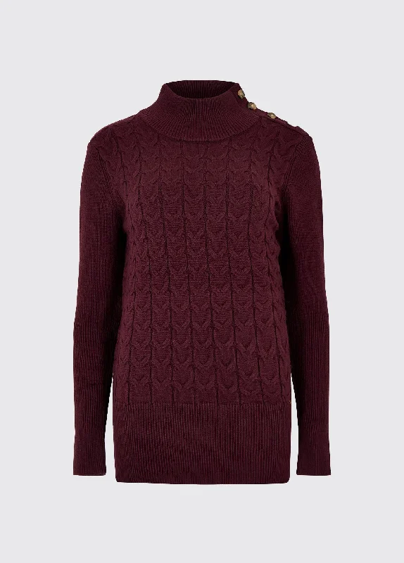 Women's Lapel Collar SweatersClaremont Women’s Sweater - Ox Blood