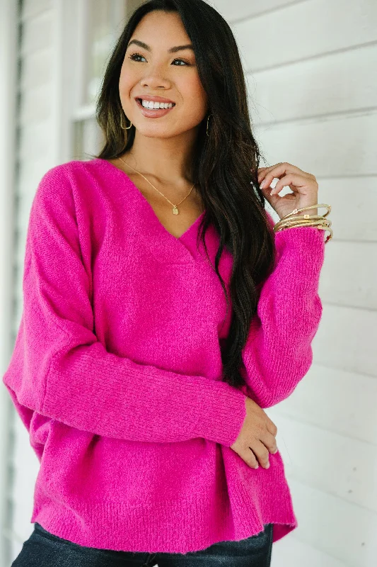 Women's Low Collar SweatersExactly What You Want Orchid Pink Sweater