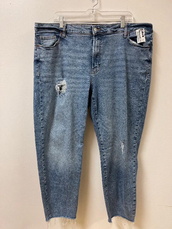 Women's Jodhpurs with Low CollarJeans Straight By Old Navy In Blue Denim, Size: 20