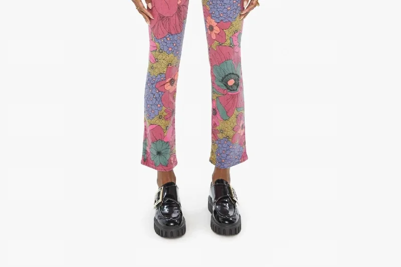 Women's Jodhpurs with Wide CollarThe Patch Pocket Insider Flood In Psychic Floral