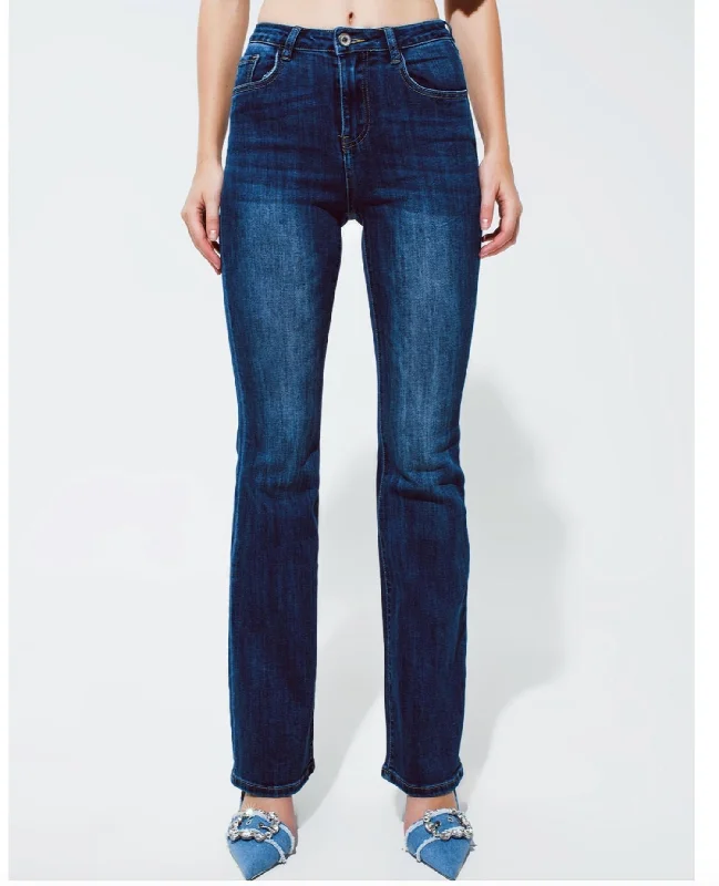 Women's Jodhpurs with Shirt CollarWomen's Flare Denim Jeans In Blue