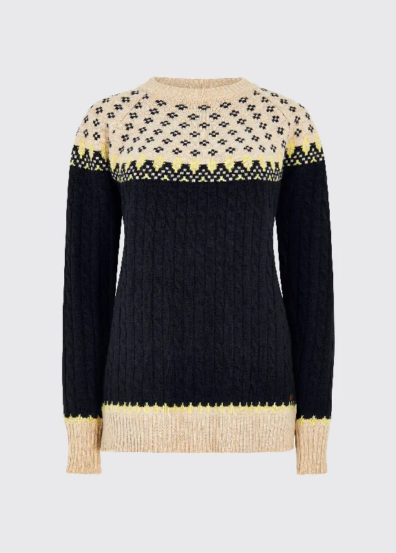 Women's Keyhole Collar SweatersThornfield Women’s Fair Isle knit - Navy