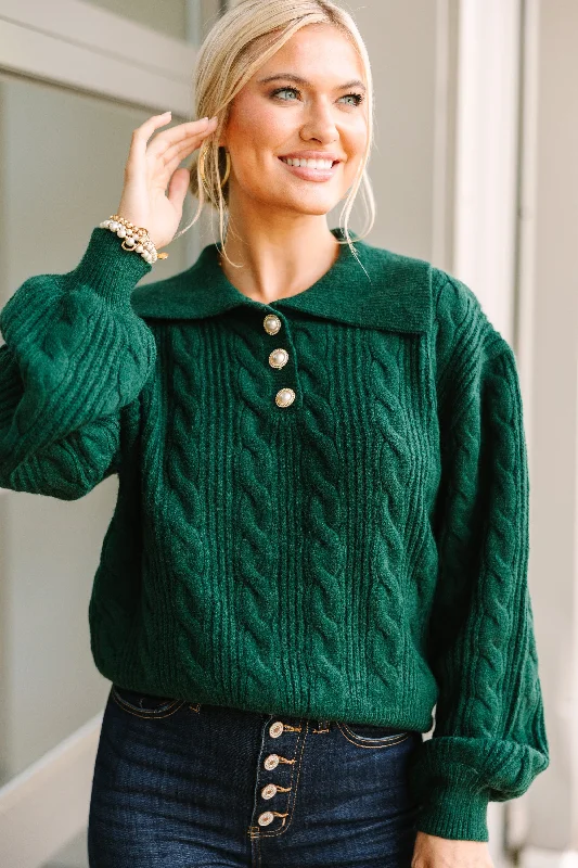 Women's Boat Collar SweatersCarry On Emerald Green Sweater