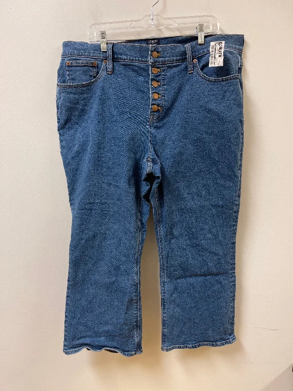 Women's Jodhpurs with Mid WaistJeans Flared By J. Crew In Blue Denim, Size: 20