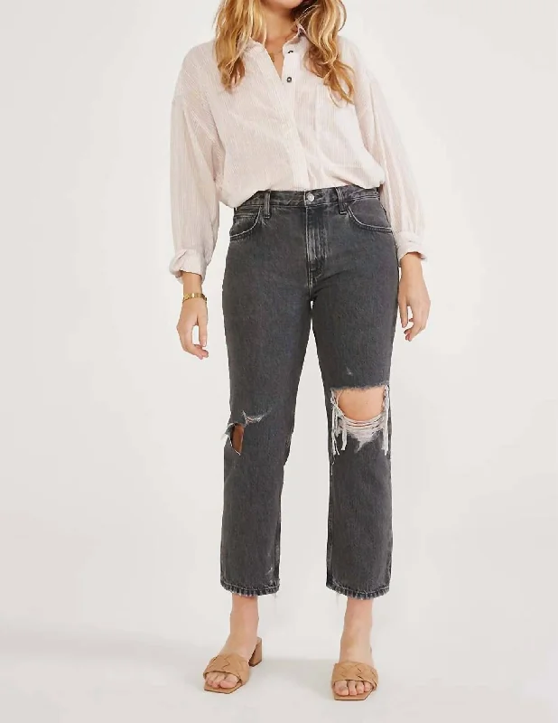 Women's Jodhpurs with ZipperRhea Midrise Straight Crop Jean In Smokey Mountain