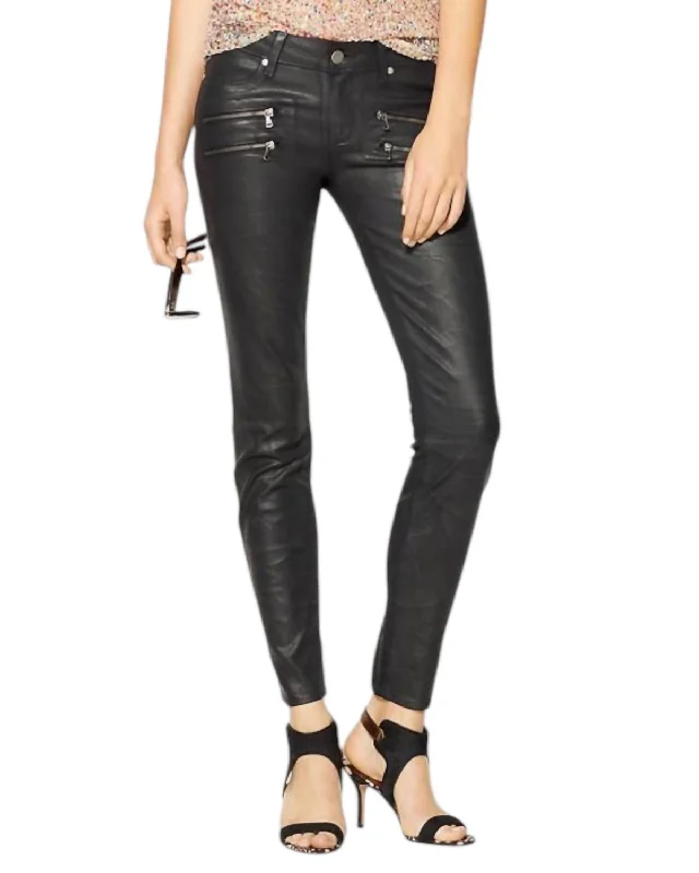 Women's Jodhpurs with Mandarin CollarVictoria Wax Coated Skinny Jeans In Charcoal