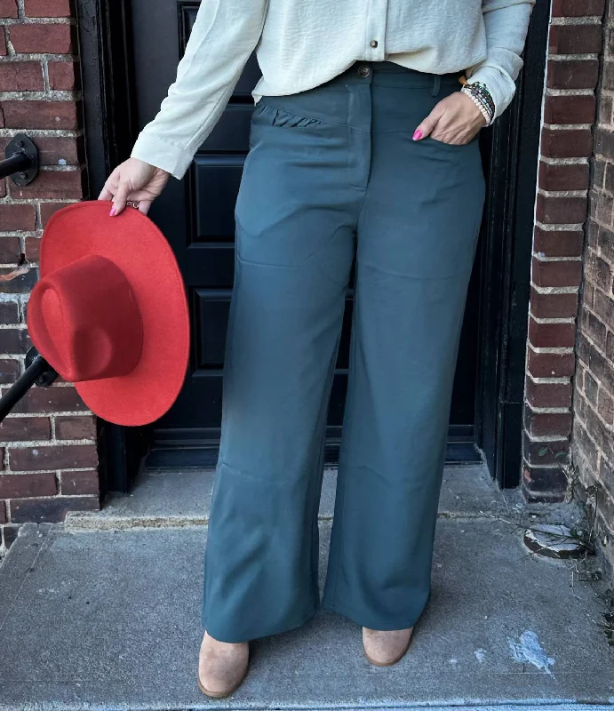 Women's Flared PantsBalsam Wide Leg Pants In Green