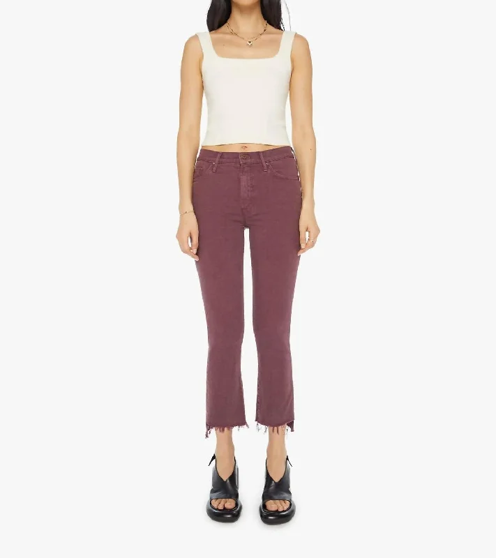 Women's Tapered PantsInsider Crop Step Fray Jeans In Mauve Wine