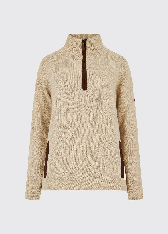 Women's Square CollMorrisey Zip Neck Sweater - Oat