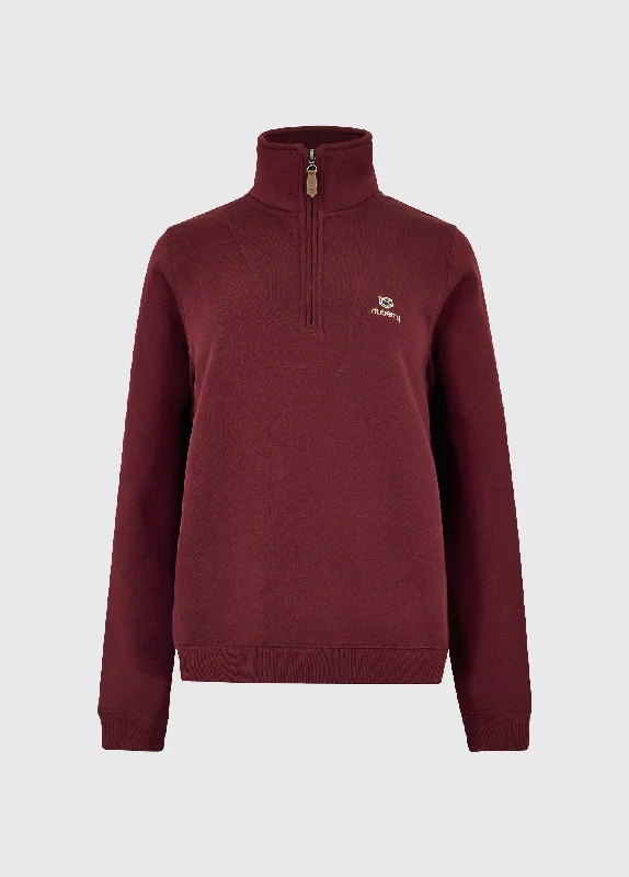 Women's Boat Neck SweatersCastlemartyr Women's Quarter Zip Sweatshirt - Ox Blood