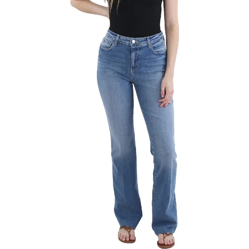 Women's Jodhpurs with Full LengthRuth Womens High Rise Raw Hem Straight Leg Jeans