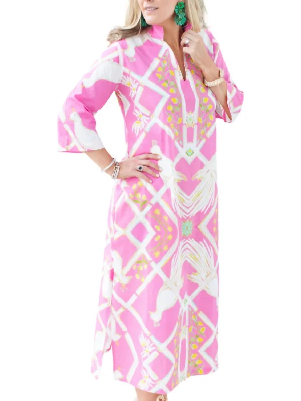 Women's Off-Shoulder DressesAviary Caftan Dress In Pink Long