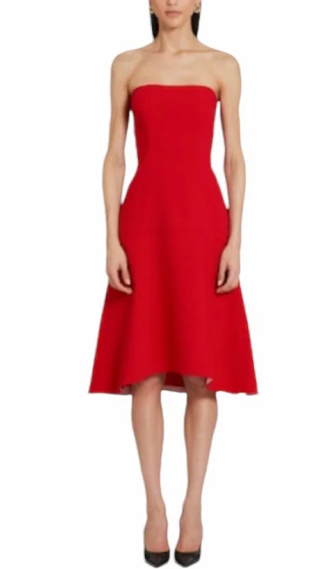 Women's Boat Collar DressesBasia Dress In Scarlett