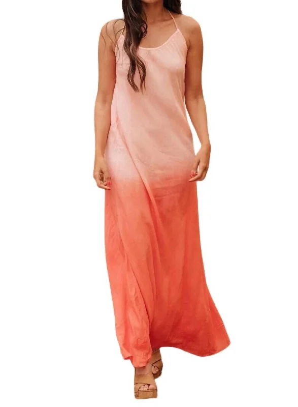 Women's Short-Sleeve DressesBohemia Amelie Long Summer Dress In Coral