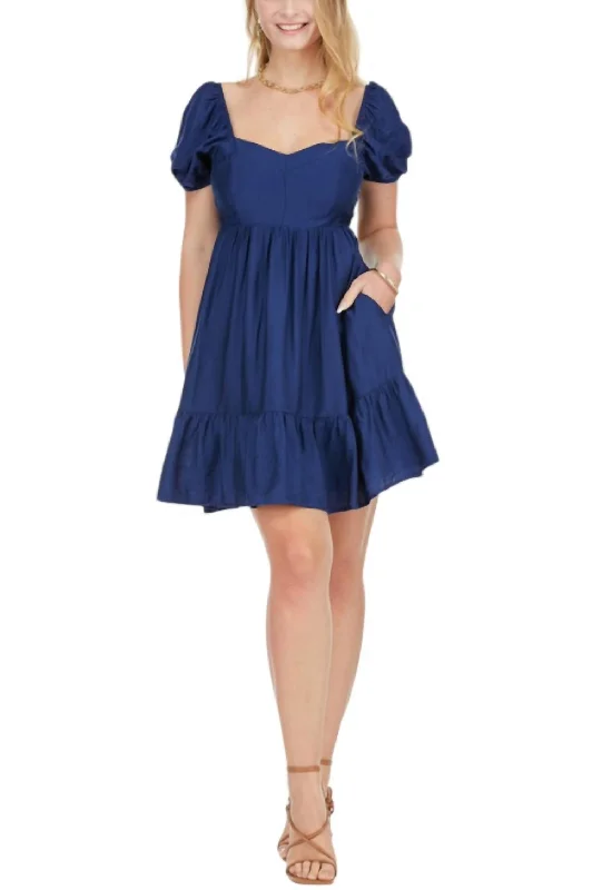 Women's Racerback DressesBustier Tiered Dress In Navy