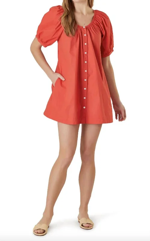 Women's Narrow-Neck DressesDay Dress In Red