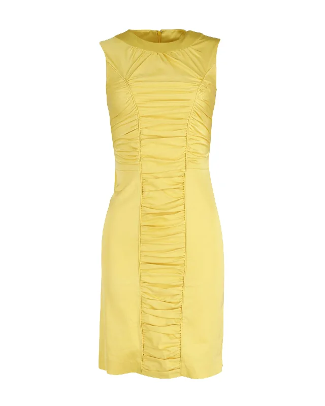 Women's Wrap DressesEmilio Pucci Ruched Dress in Yellow Viscose and Silk Blend