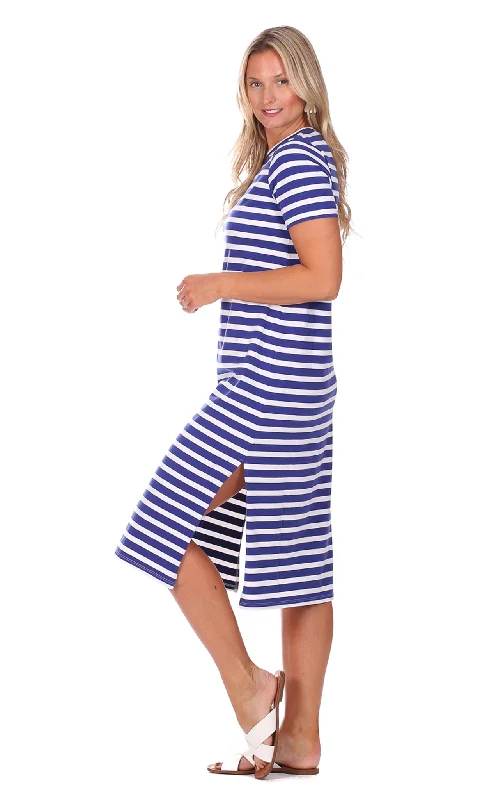 Women's Pencil DressesKristen Dress in Bright Blue Stripe