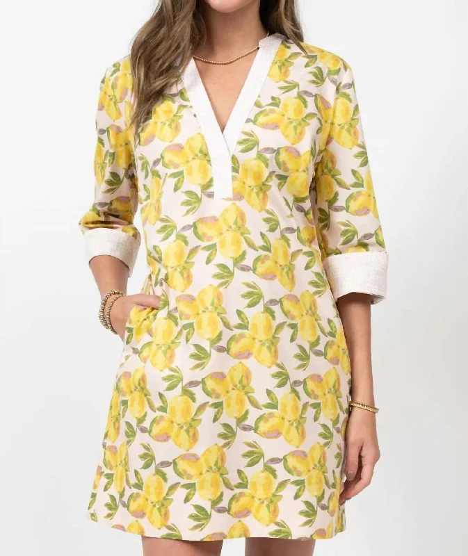 Women's Sweetheart Collar DressesLemonade Dress In Yellow