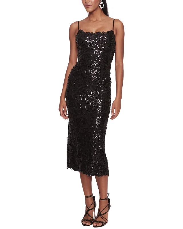 Women's Sweetheart Collar DressesMarchesa Notte Sequin Cocktail Dress