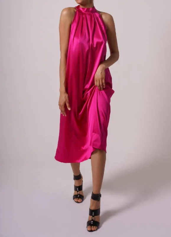 Women's Wide Collar DressesNera Dress In Fuchsia