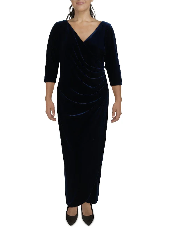 Women's Bodycon DressesPlus Womens Velvet Long Evening Dress