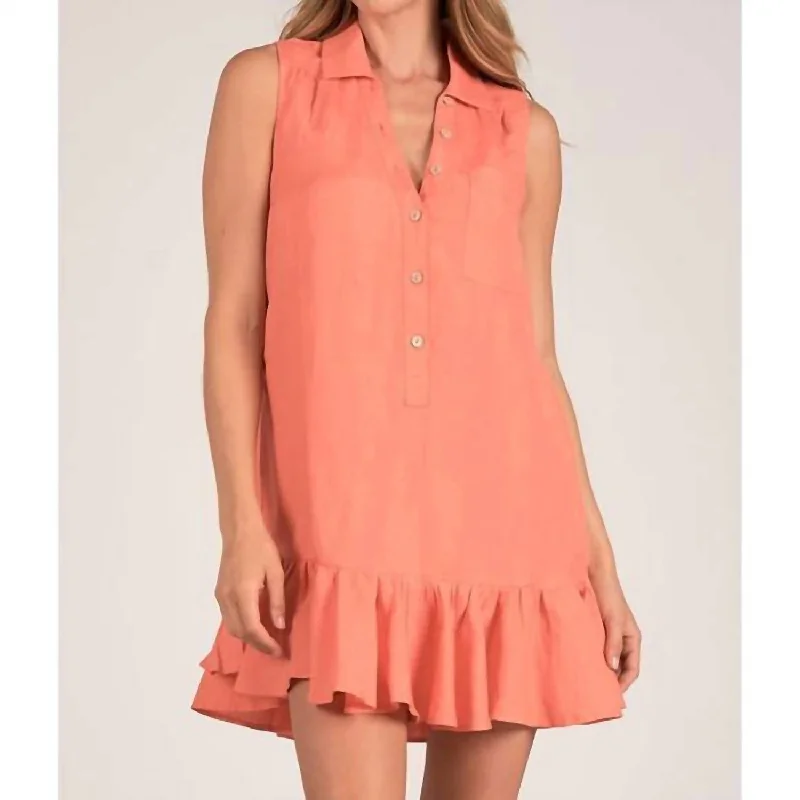 Women's Strapless DressesSleeveless Dress In Coral