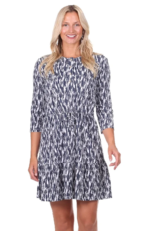 Women's V-Back DressesStevie Dress in Navy Brush Print