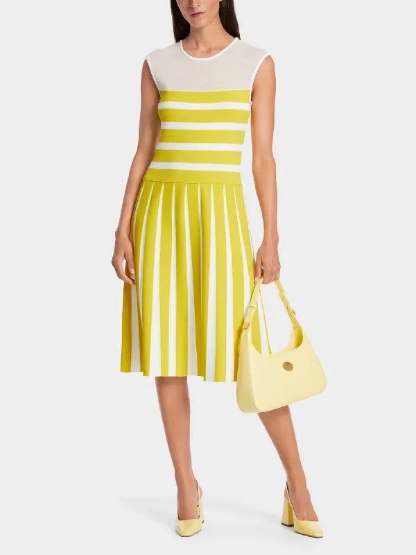 Women's Bodycon DressesStriped Dress Knitted In Yellow And White