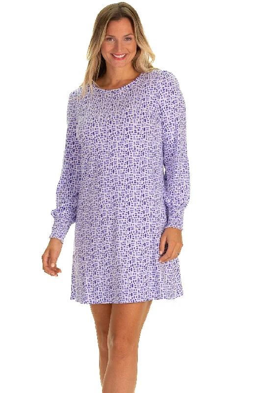 Women's Mandarin Collar DressesThe Danica Dress in Blue Basketweave