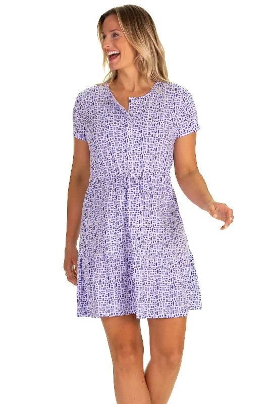 Women's Shirt Collar DressesThe Dina Dress in Blue Basketweave