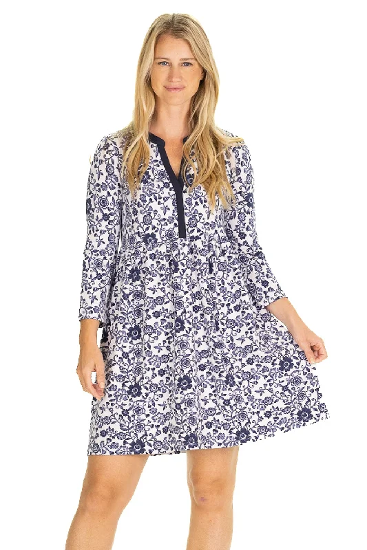 Women's Sweetheart Collar DressesThe Glenda Dress in Morning Glory