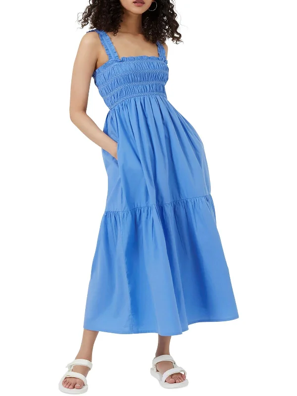 Women's High-Neck DressesWomens Cotton Tea Length Sundress