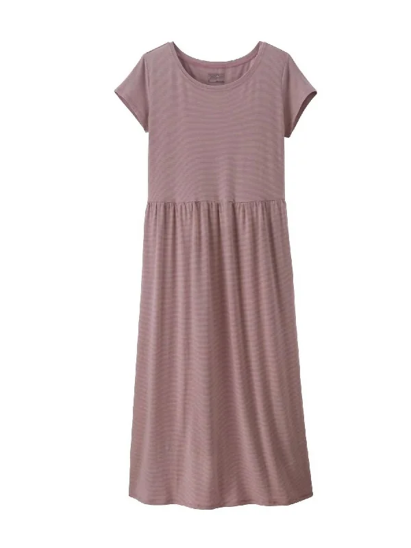 Women's Lapel Collar DressesWomen's Kamala T-Shirt Dress In Evening Mauve