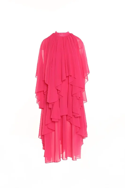 Women's Turtleneck DressesWomen's Ruffle Layer Dress In Pink