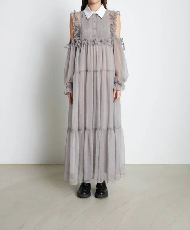 Women's Boat-Back DressesYane Long Dress In Pearl Grey