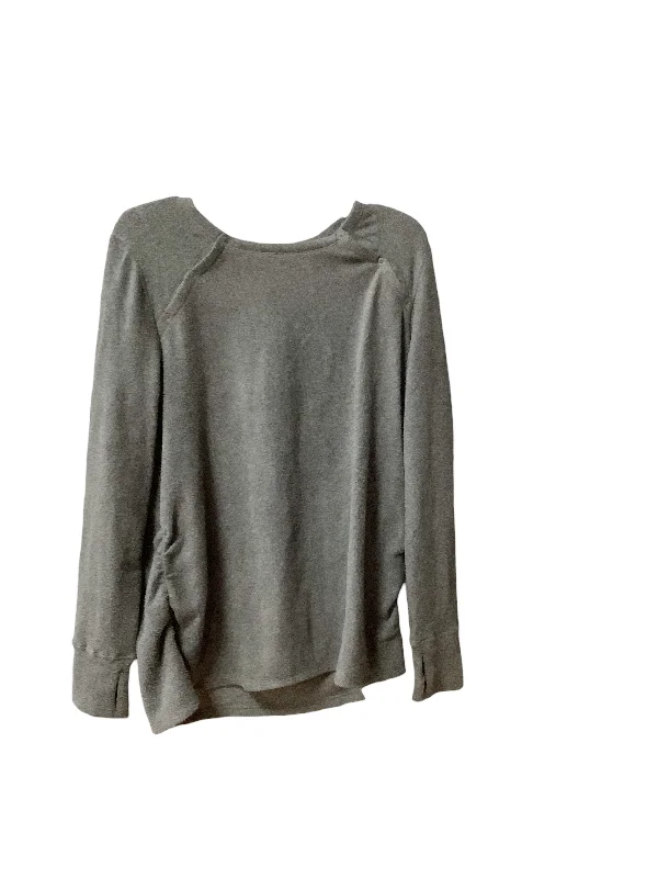 Women's Blouse with Narrow CollarTop Long Sleeve Basic By Cuddl Duds In Grey, Size: M