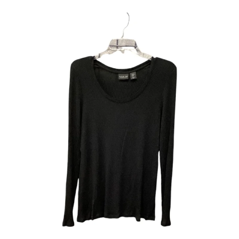 Women's Blouse with Square CollarTop Long Sleeve Basic By Rachel Zoe In Black, Size: Xl