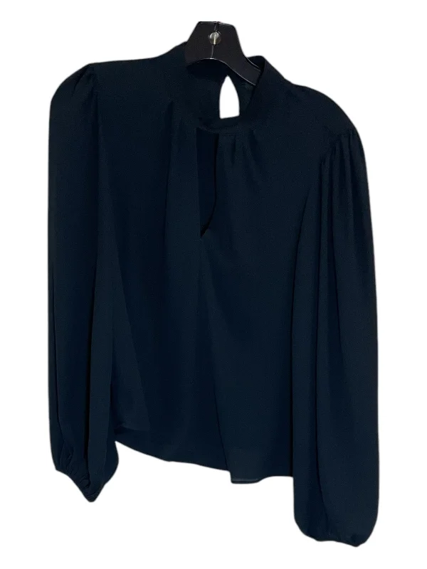 Women's Blouse with V-Shaped CollarTop Long Sleeve By Banana Republic In Black, Size: M