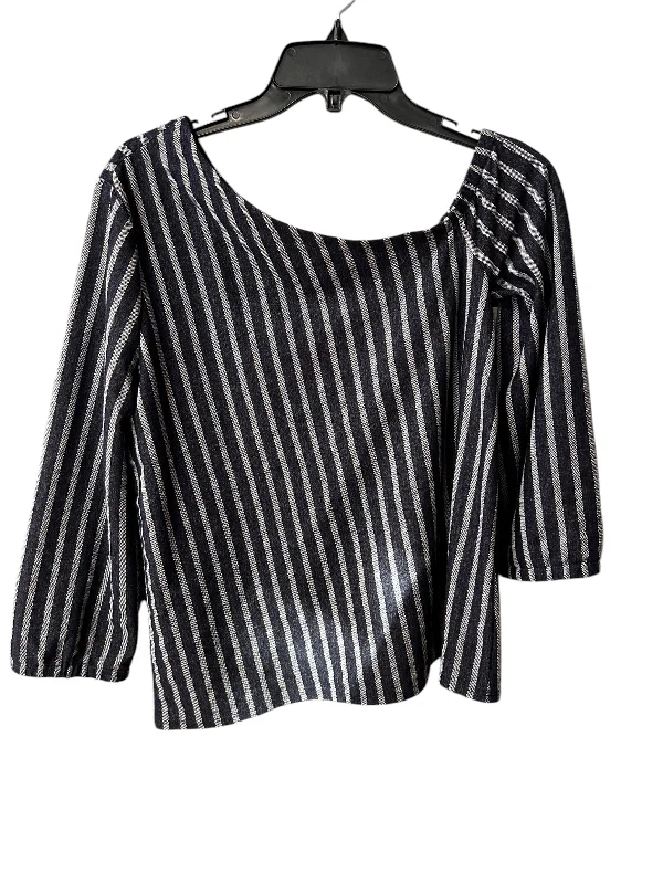 Women's Blouse with SleevelessTop Long Sleeve By Banana Republic In Striped Pattern, Size: S