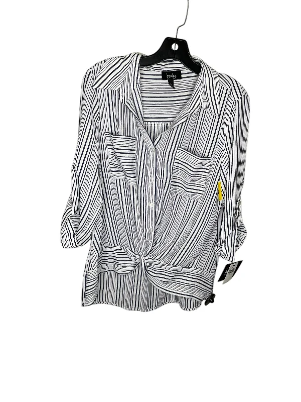 Women's Blouse for Casual WearTop Long Sleeve By By & By In Striped Pattern, Size: L