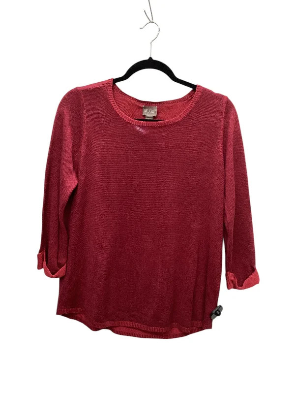 Women's Blouse with Lapel CollarTop Long Sleeve By Chicos In Red, Size: M