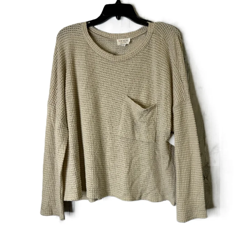 Women's Blouse for ChurchTop Long Sleeve By Fantastic Fawn In Cream, Size: L