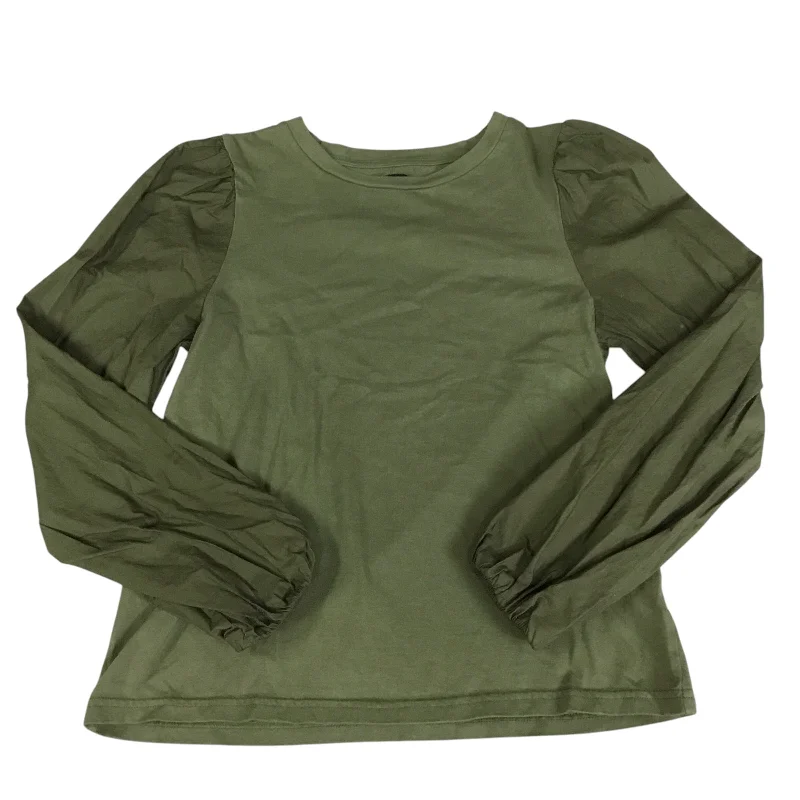 Women's Blouse with Narrow CollarTop Long Sleeve By Gapfit In Green, Size: Xs