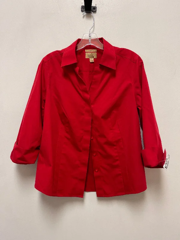 Women's Blouse for Special OccasionsTop Long Sleeve By Investments In Red, Size: Xlp