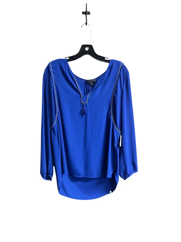 Women's Blouse with Gathered SleevesTop Long Sleeve By J. Crew In Blue, Size: M