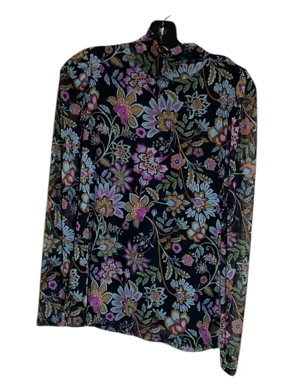 Women's Blouse with Collarless DesignTop Long Sleeve By Jane And Delancey In Floral Print, Size: S