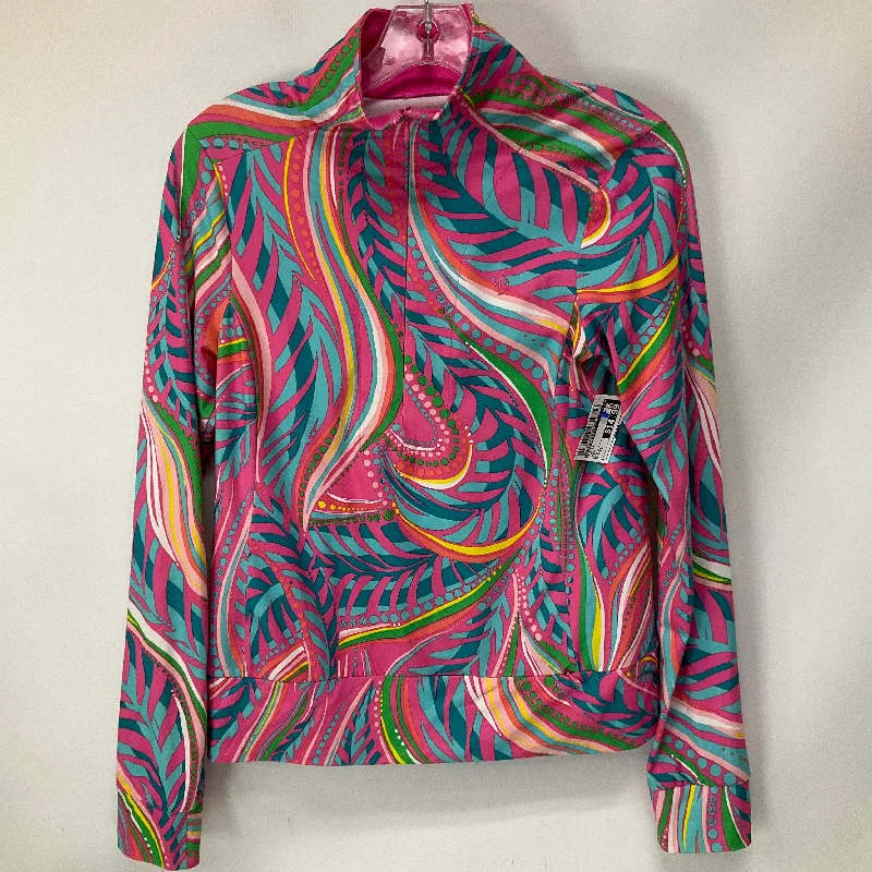 Women's Blouse with High CollarTop Long Sleeve By Lilly Pulitzer In Multi-colored, Size: Xs