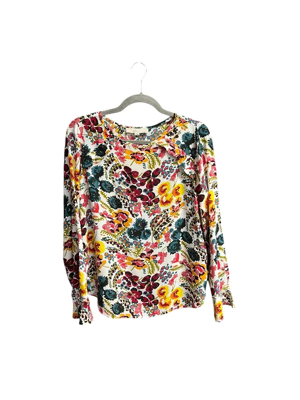 Women's Blouse with EmbroideryTop Long Sleeve By Loft In Floral Print, Size: S