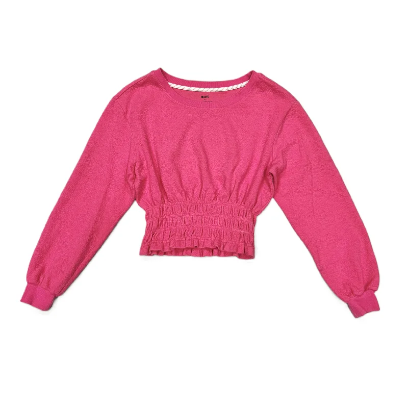 Women's Blouse with Wide CollarTop Long Sleeve By Maeve In Pink, Size: Xs